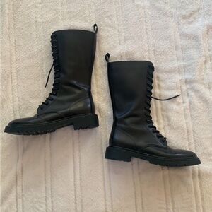 Jo Mercer Black Lace-Up Women's Boots